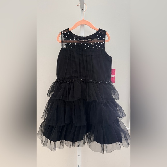 btween Other - btween Black Velvet Dress With Polka Dot Tulle Skirt size‎ 7